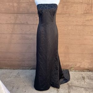 Vintage satin strapless formal dress